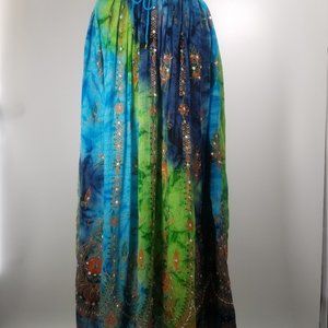 Dressyfornia Boho Hippie Skirt Tassels Lacey Maxi